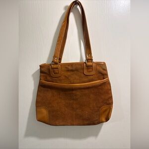 Vintage 70s real Suede leather hobo too Elegant Tan Suede Shoulder Bag